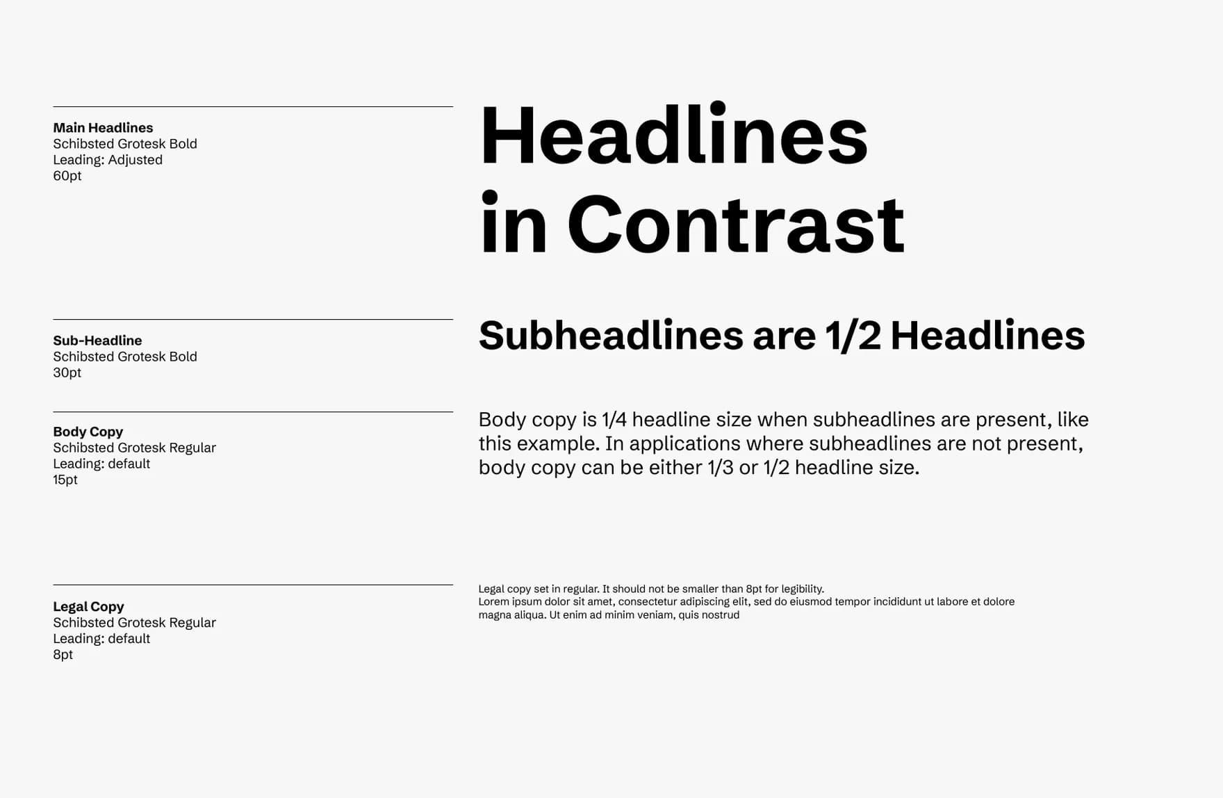 Every size comes from the headline