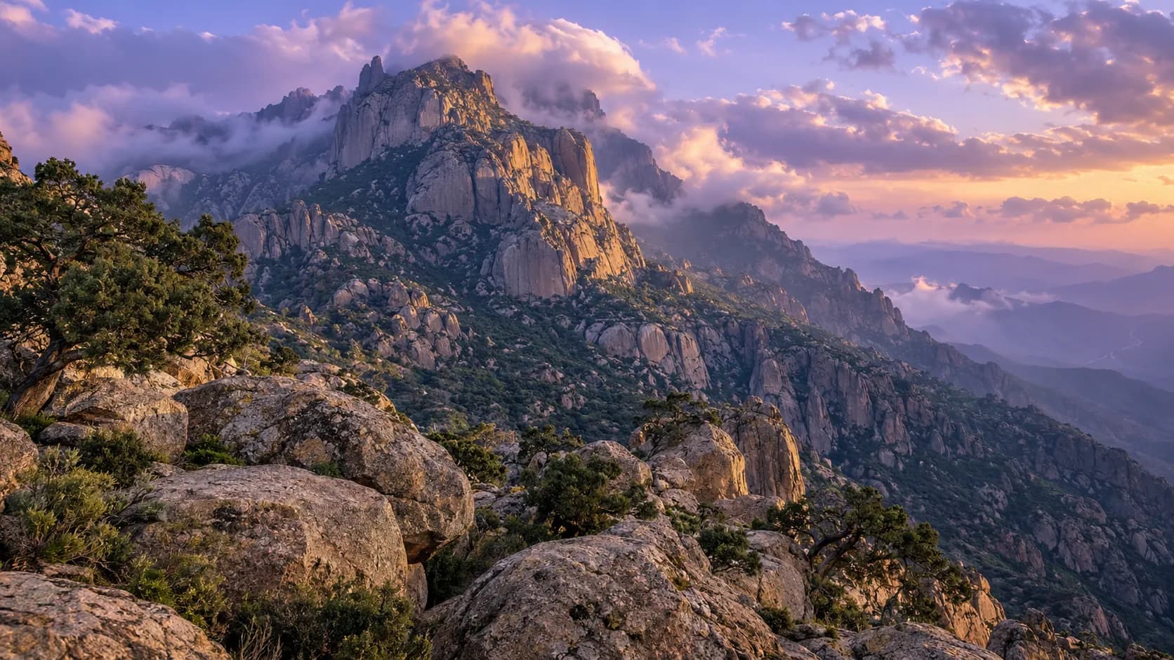 جبل شدا الأعلى، بصخوره وأشجار العرعر